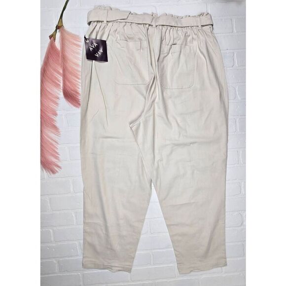 Ava & Viv High Waisted Tapered Paperbag Pants size 1X - Picture 2 of 3